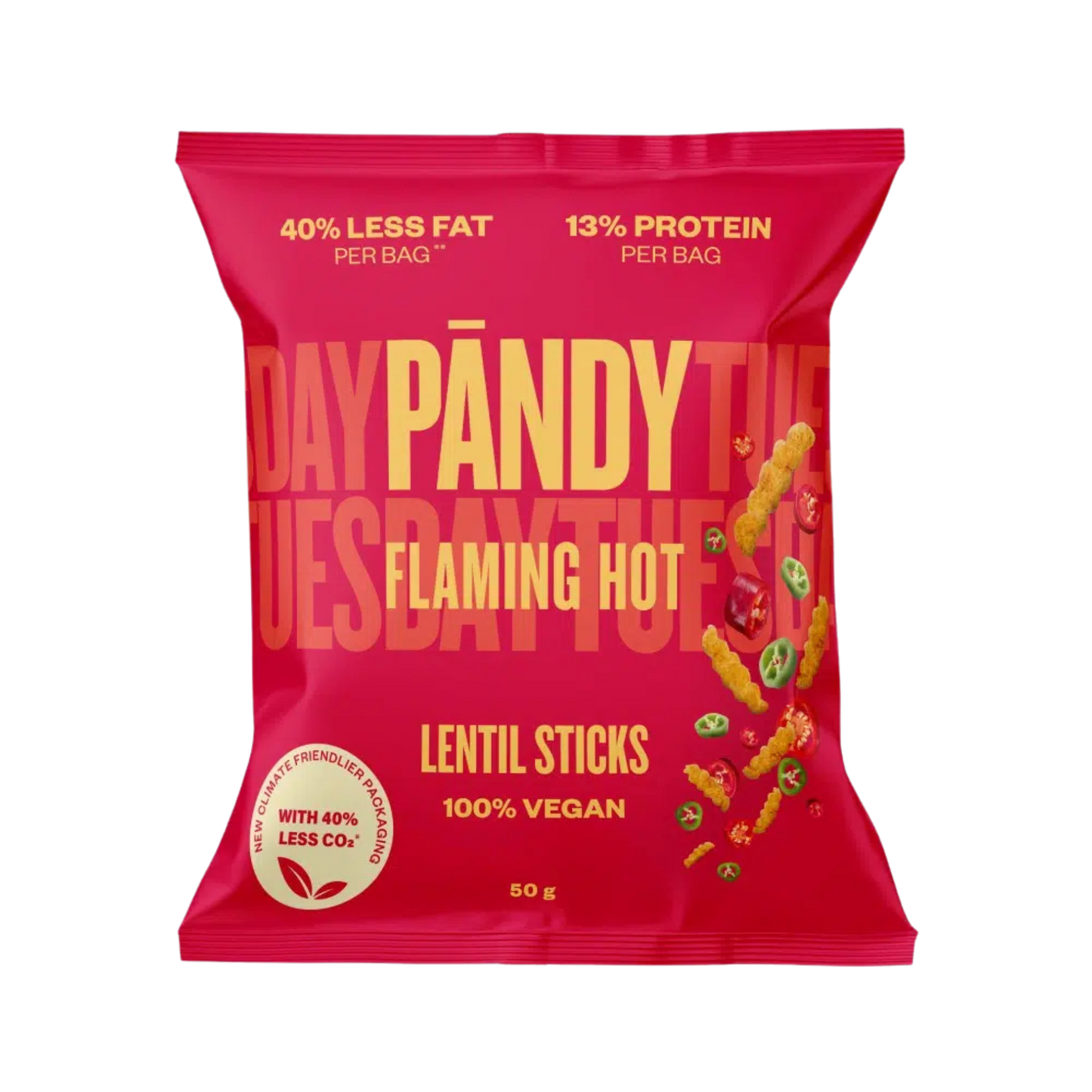 Pandy Flaming Hot Lentil Sticks (50 g)